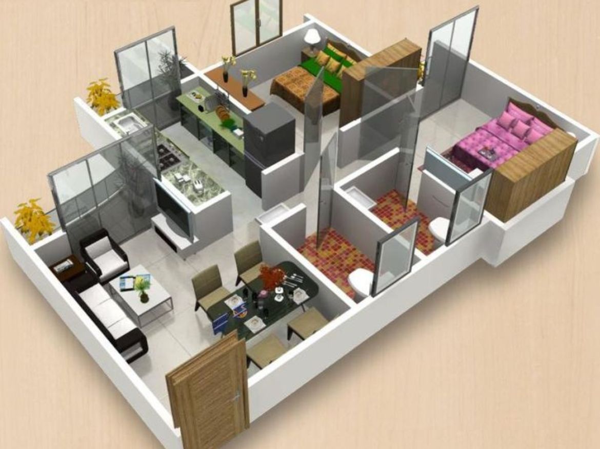 Bed Room 3d layout